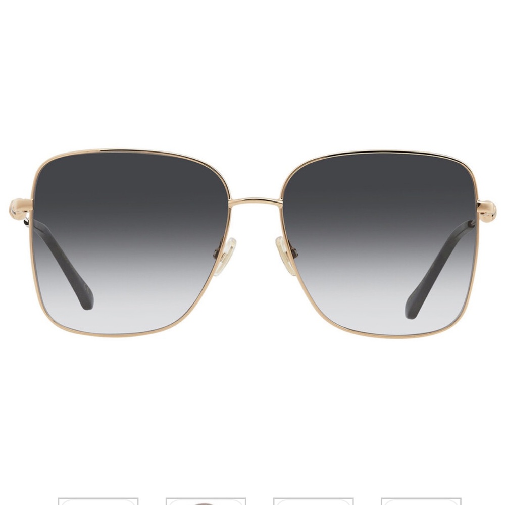 Jimmy Choo Gold Metal Frame Sunglasses with Gray Gradient Lenses